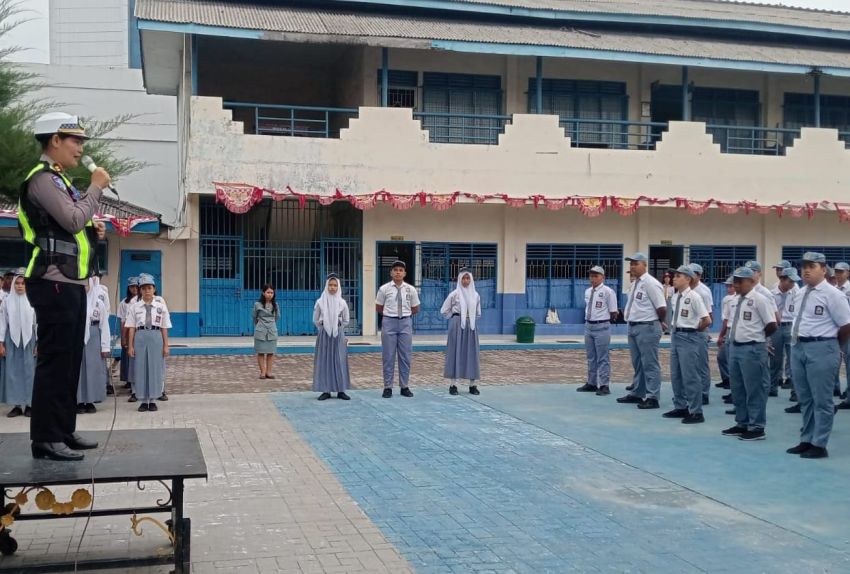 Satlantas Polres Belawan Police Goes to School, di  SMA Hang Tuah