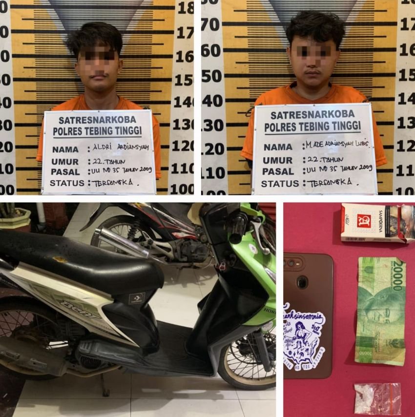 Bawa Sabu, Dua Pemuda Diringkus Polres Tebingtinggi di Jalan Batubara