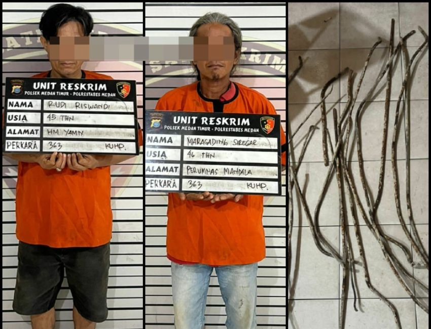 Polsek Medan Timur Ringkus 2 Pencuri Besi