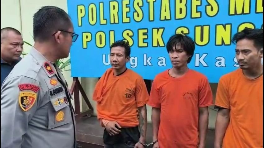 Polsek Sunggal Ringkus 3 Pelaku Curanmor, Satu Pelaku Residivis Ditembak