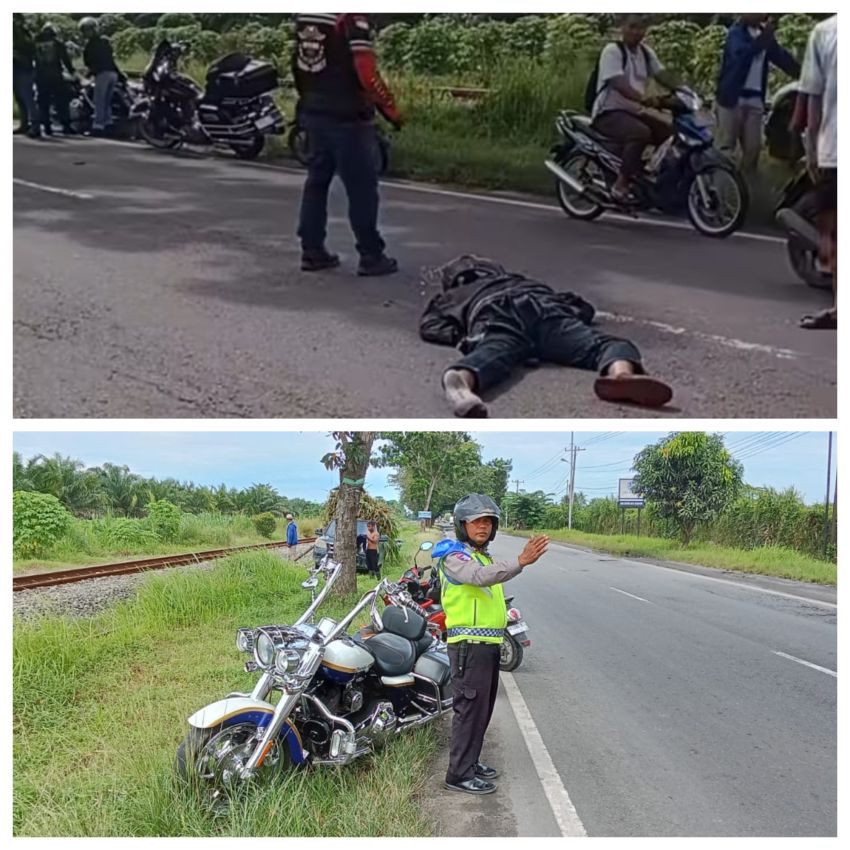 Pengendara Moge Harley Davidson Tewas Tertabrak Trailer di Jalinsum Sergai