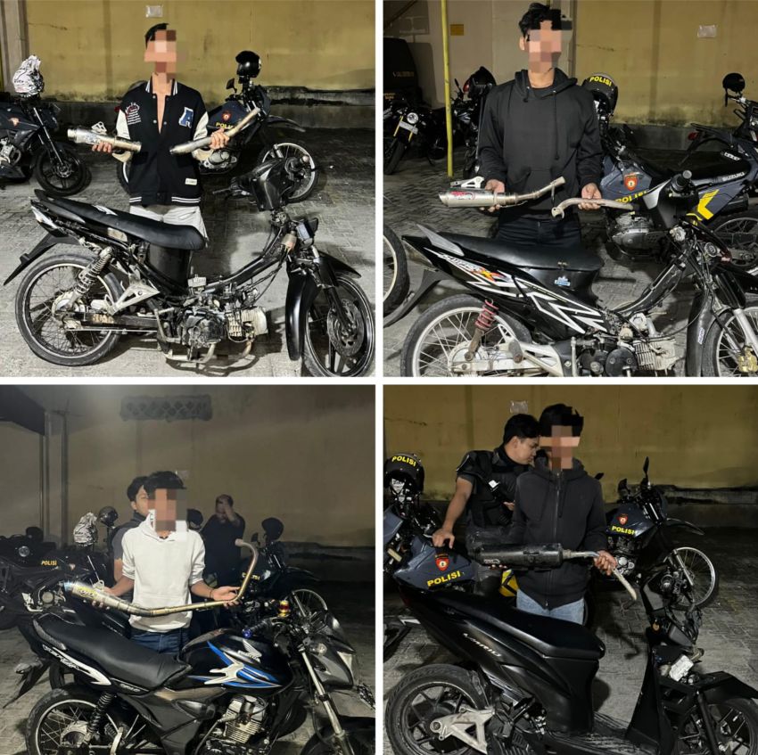 Timsus Dayok Polres Pematangsiantar Amankan 9 Sepeda Motor Berknalpot Brong