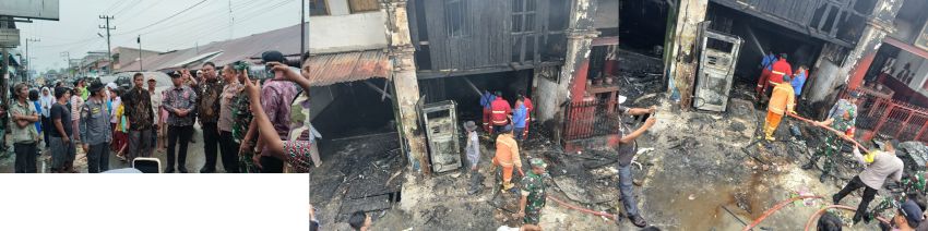 Tiga Bangunan di Pekan Dolok Masihul Terbakar, Diduga Akibat Lilin Sambar Bensin