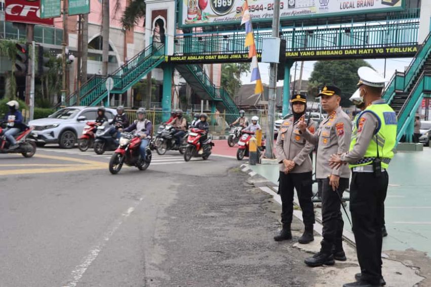 Kapolrestabes Medan Pimpin &ldquo;Strong Point Pagi&rdquo; di Simpang Masjid Raya