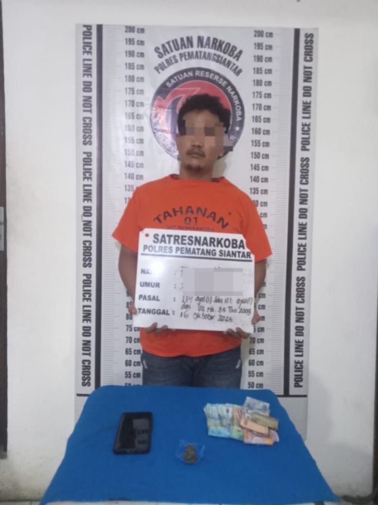 Residivis Narkoba di Siantar Ditangkap Lagi, Simpan Ganja di Atas Pintu Rumah