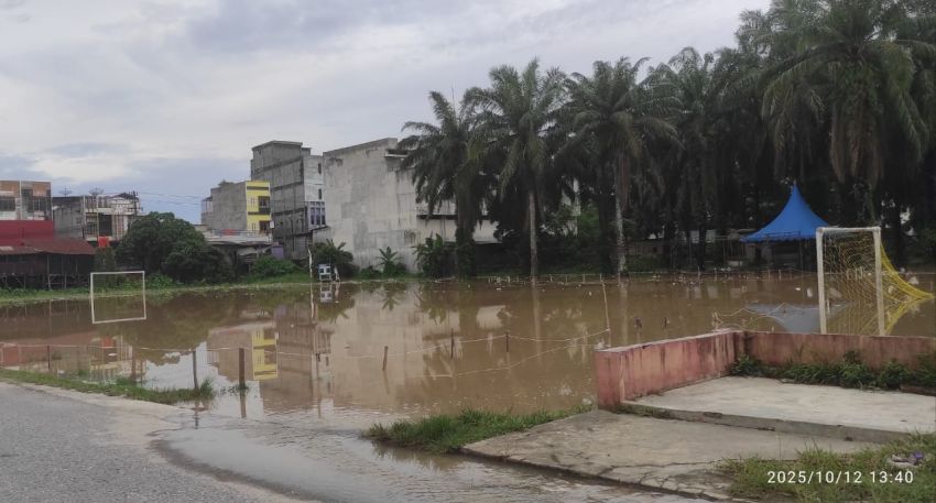 Hujan Deras Guyur Aekkanopan, Underpass dan Lapangan Mini Soccer di Jalan Tanjungsari Banjir