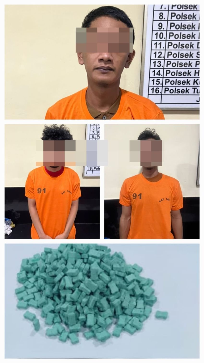 Polrestabes Medan Ringkus 3 Pengedar Narkoba, 500 Butir Pil Ekstasi Disita