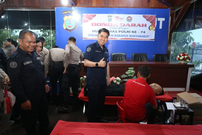 Sambut HUT ke-74, Humas Polda Sumut Gelar Donor Darah Serentak