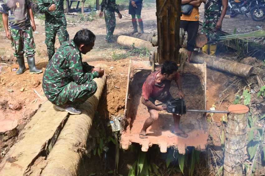 Satgas TMMD Bangun Jembatan Penghubung Dua Desa Terisolir di Tapteng
