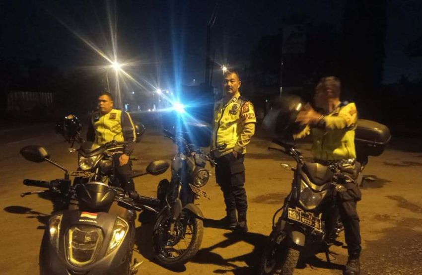 Antisipasi Geng Motor, Polsek Tanjungmorawa Gelar Blue Light Patroli