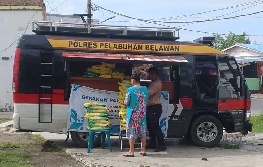 Polres Belawan Gelar GPM, Jual Beras Murah Berkualitas