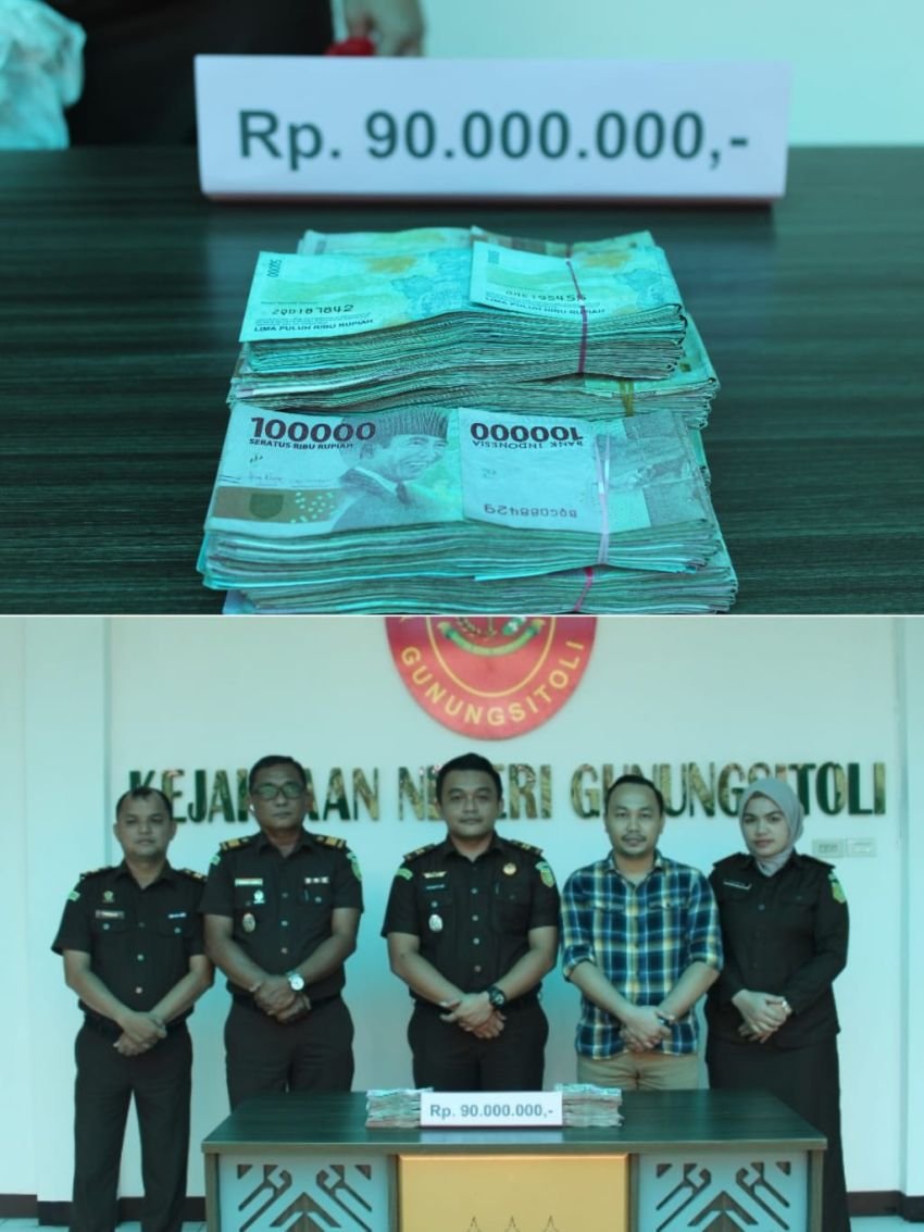 Kejari Gunungsitoli Terima Rp90 Juta dari Tersangka Korupsi Kadis Pariwisata Nias Utara