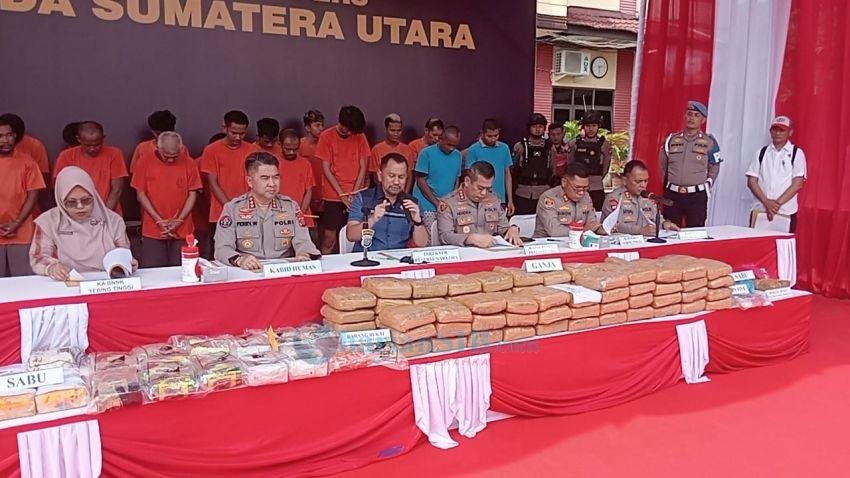Polda Sumut Ungkap 862 Kasus Narkoba, Sita 145 Kg Sabu