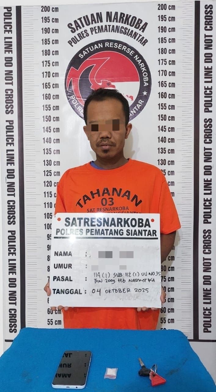 Miliki Sabu 1,40 Gram, Pria Asal Simalungun Ditangkap Polisi di Siantar