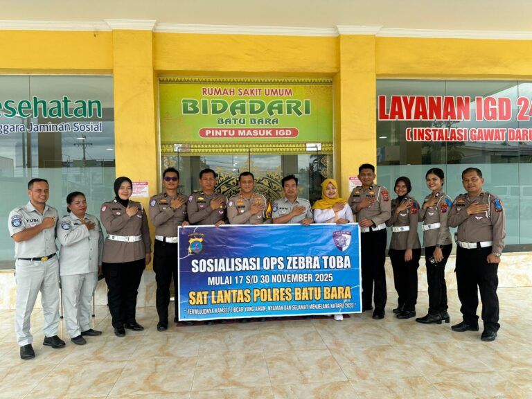 Satlantas Polres Batubara Sosialisasikan Keselamatan Berkendara di RS Indra Pura