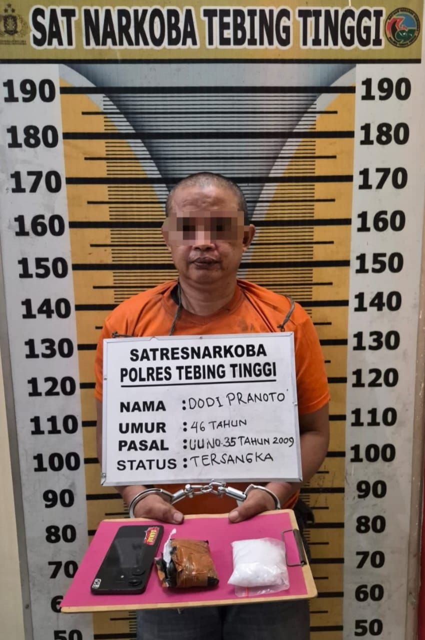 Polres Tebingtinggi Ringkus Pengedar Narkotika di Sergai, 90 Gram Sabu Diamankan
