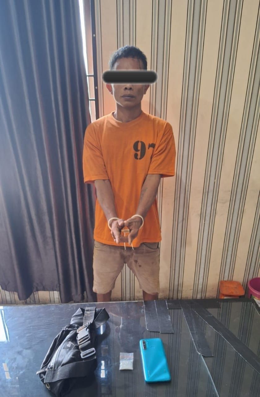 Polres Tanah Karo Tangkap Pria Pembawa Sabu di Batu Karang