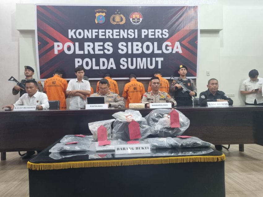 Polres Sibolga Tangkap Lima Pelaku Pembunuhan Nelayan dalam Waktu 2x24 Jam