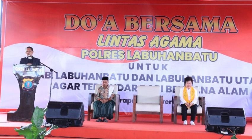 Doa Bersama Lintas Agama di Polres Labuhanbatu Mohon Keselamatan Masyarakat dari Bencana