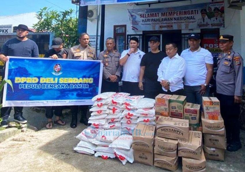 Hamdani Syahputra Beri Penguatan dan Bantuan Korban Banjir di Lubukpakam