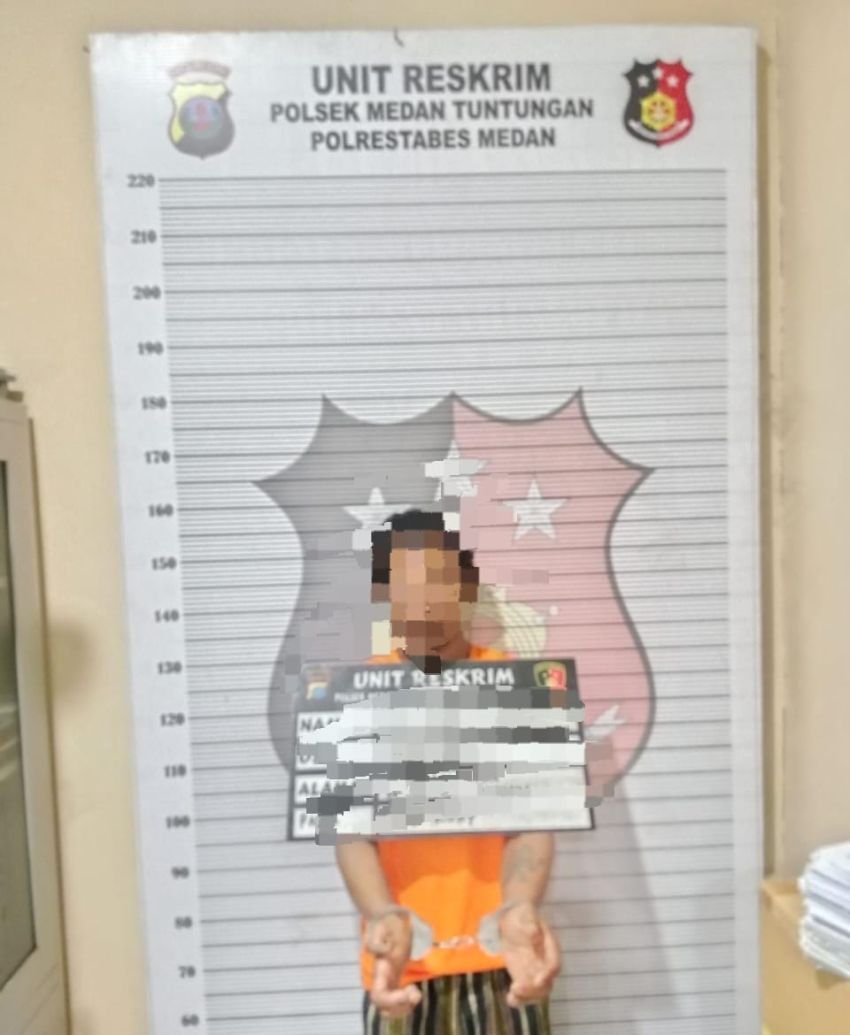 Polsek Medan Tuntungan Amankan Pelaku Pencurian Besi Bangunan