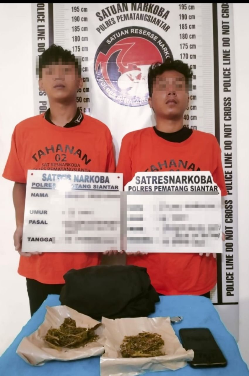 Sat Resnarkoba Polres Pematangsiantar Tangkap Dua Remaja Kedapatan Bawa Ganja