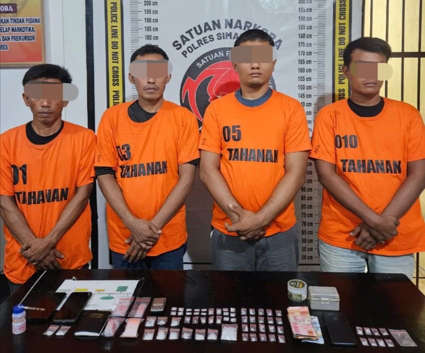Polres Simalungun Ciduk 4 Tersangka Narkoba