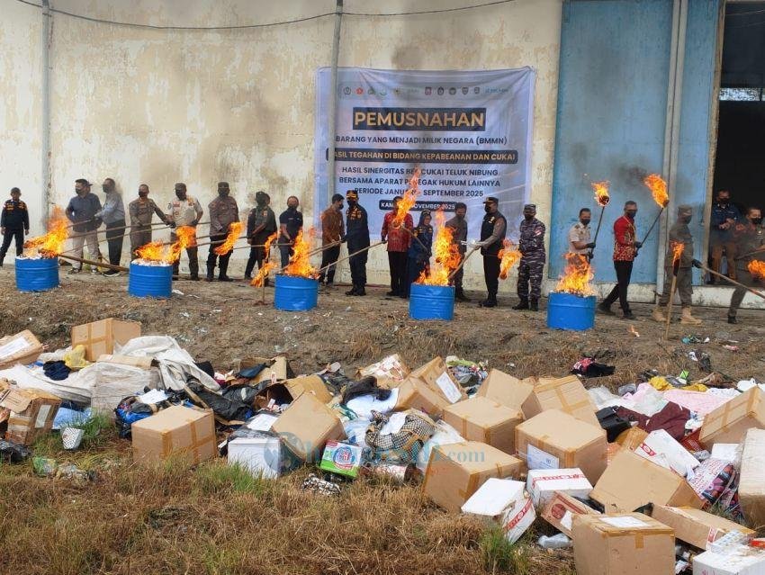 BC Teluk Nibung Musnahkan 1,7 Juta Batang Rokok Ilegal Senilai Rp 2,9 M