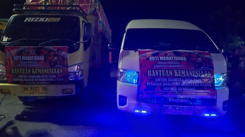 Koti Mahatidana PP Labuhanbatu Kirim Bantuan Pangan dan Relawan ke Tapsel