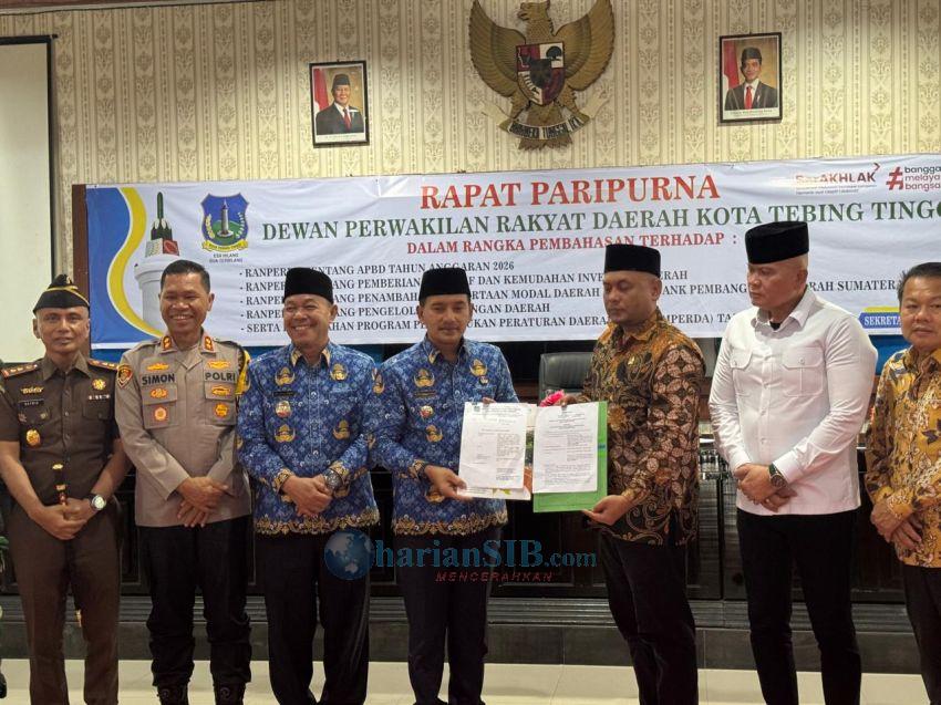 APBD Tebingtinggi 2026 Disahkan Rp620,91 M, DPRD Soroti Lemahnya Penanganan Banjir