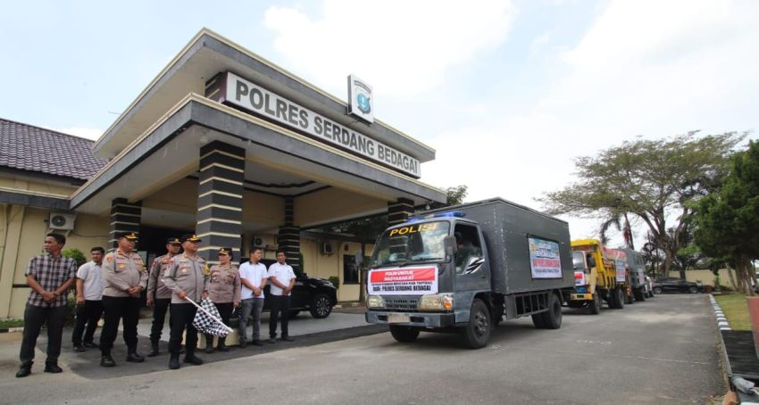 Polres Sergai Kirim Bantuan ke Wilayah Terdampak Bencana di Langkat, Sibolga, dan Tapteng