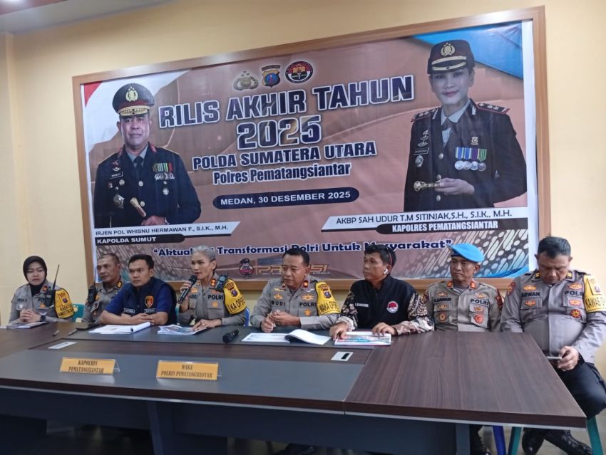Release Akhir Tahun 2025, Kapolres Pematangsiantar Paparkan Capaian Kinerja dan Tren Kamtibmas
