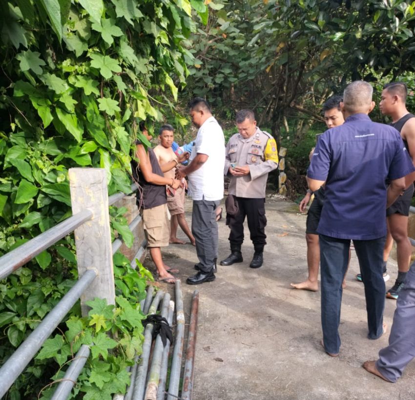 Polres Pematangsiantar Amankan Terduga Pencuri Besi Jembatan di Kampung Banjar