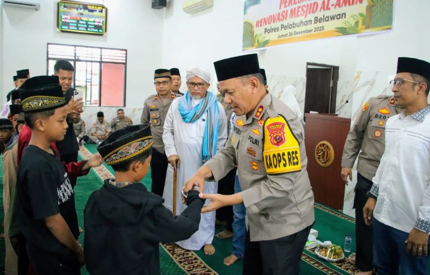Kapolres Belawan Resmikan Renovasi Mesjid Al Amin