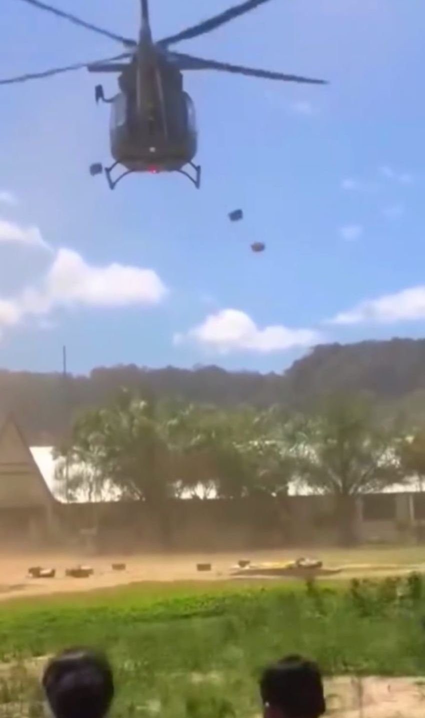 Bantuan Sembako Jatuh dari Helikopter, Bupati Taput: Kabel Listrik Halangi Pendaratan