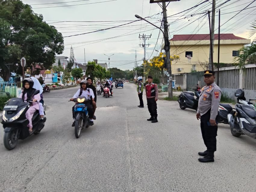 Polres Tanjungbalai Gelar Strong Point, Cegah Kemacetan dan Tindak Kejahatan