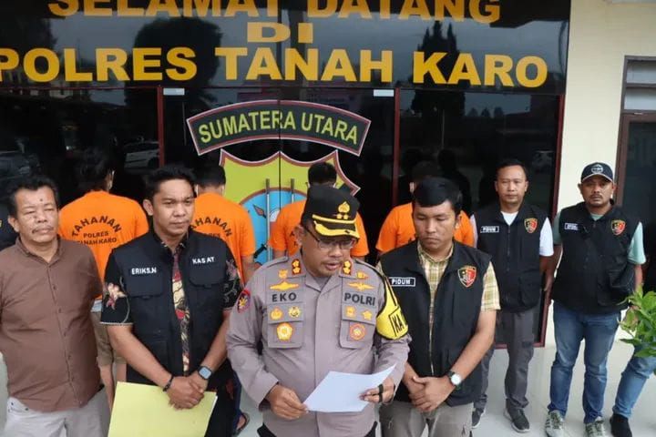 Polres Tanah Karo Ringkus 4 Pelaku Kasus Pembunuhan dan Penganiayaan di Kafe