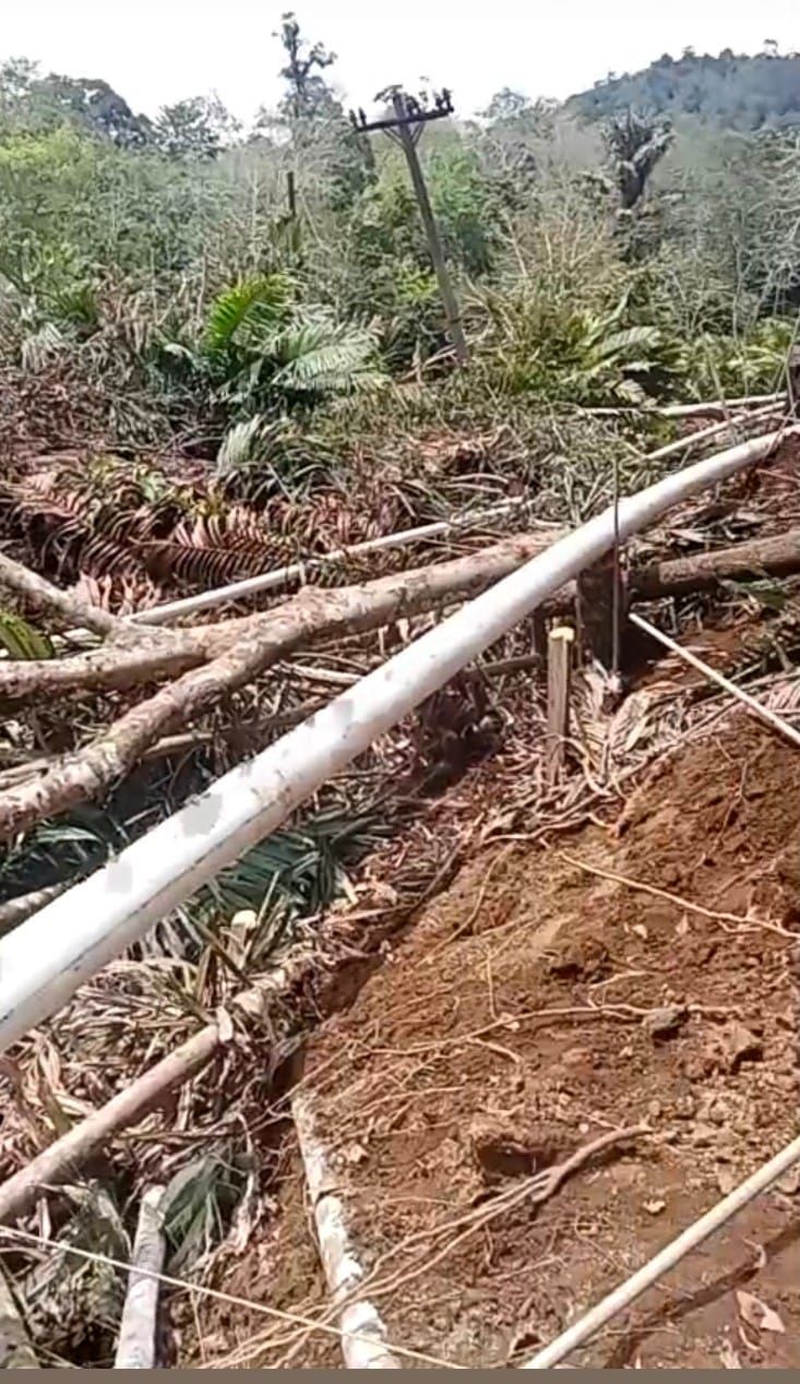 Kerusakan Akses Jalan Sisundung Tapsel Hambat Perbaikan Pipa Transmisi PDAM Padangsidimpuan