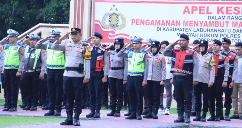 Polres Labuhanbatu Gelar Apel, Pastikan Pengamanan Malam Tahun Baru 2026