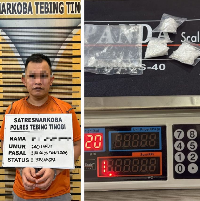 Pengedar Sabu Diciduk Polres Tebingtinggi di Jalan Perjuangan