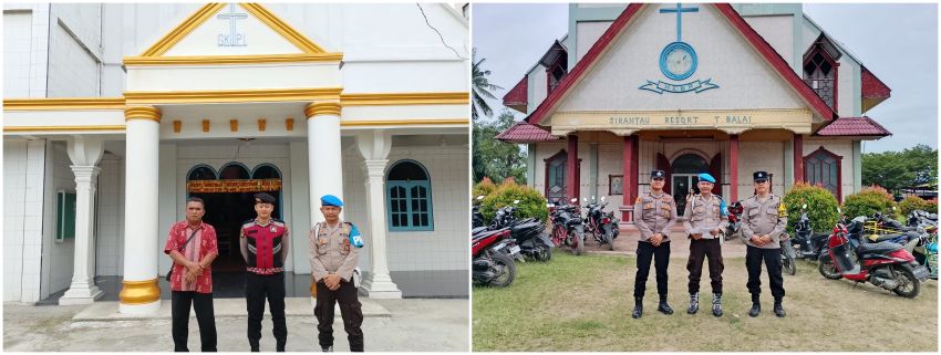 Berikan Rasa Aman, Polres Tanjungbalai Lakukan Pengamanan Gereja Saat Ibadah Minggu
