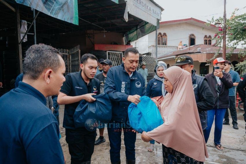 Garda Pemuda NasDem dan PSP Center Tebar 2000 Paket Sembako ke Korban Banjir Medan dan Deliserdang