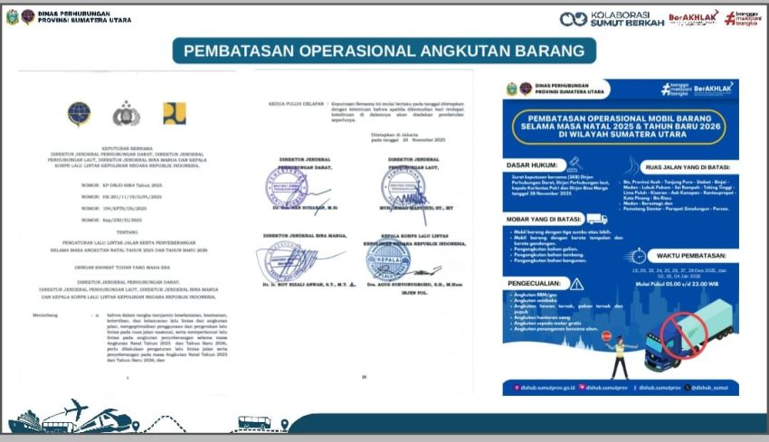 Selama Nataru, Polda Sumut Batasi Operasional Angkutan Barang di Sejumlah Ruas Jalan
