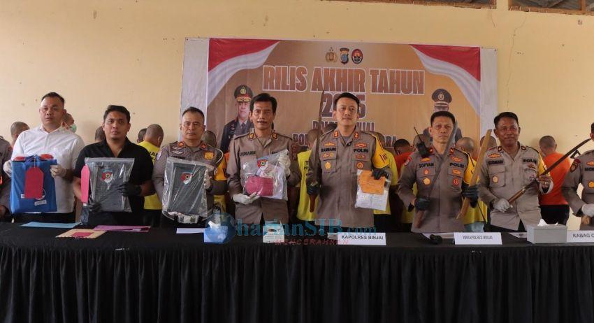 Polres Binjai Paparkan Kinerja 2025, Kasus Kejahatan dan Narkoba Alami Penurunan