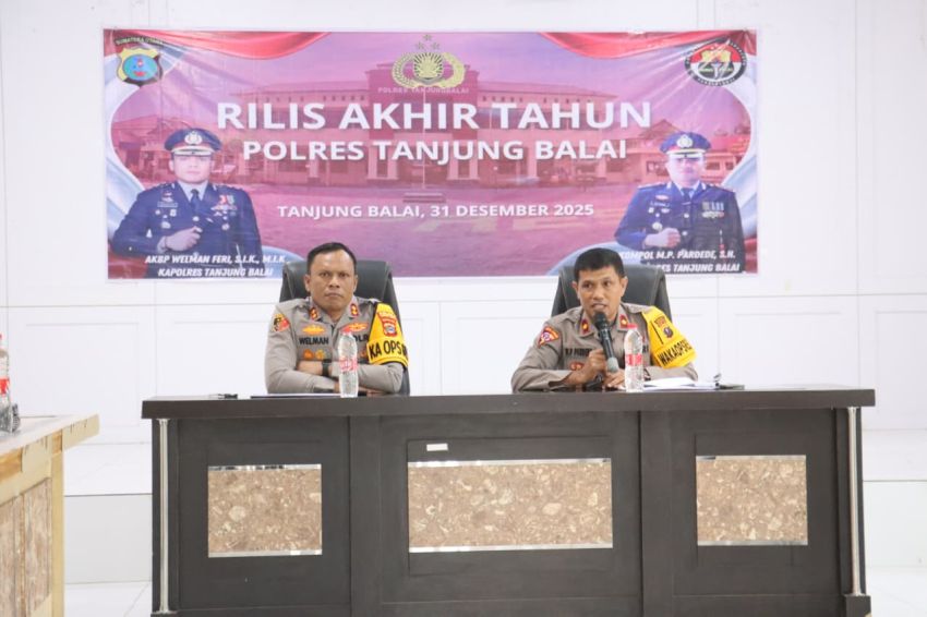 Polres Tanjungbalai Rilis Akhir Tahun 2025, Kapolres Paparkan Capaian Kinerja dan Kondisi Kamtibmas
