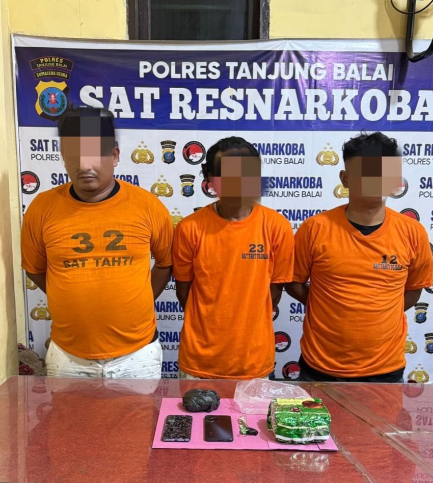 Tiga Pria Bawa 1 Kg Sabu Diringkus Satres Narkoba Polres Tanjungbalai