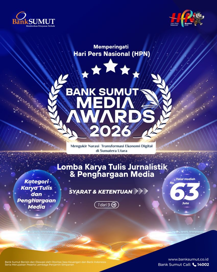 HPN 2026, Bank Sumut Gelar Lomba Opini Jurnalis dan Media Award Rp63 Juta