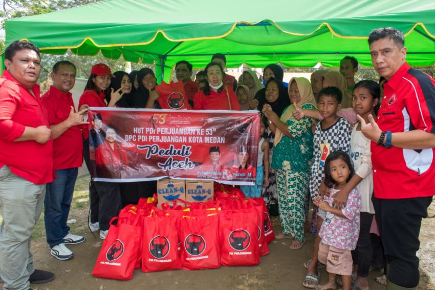 DPC PDIP Kota Medan Salurkan Bantuan Korban Banjir di Aceh dan Sibolga