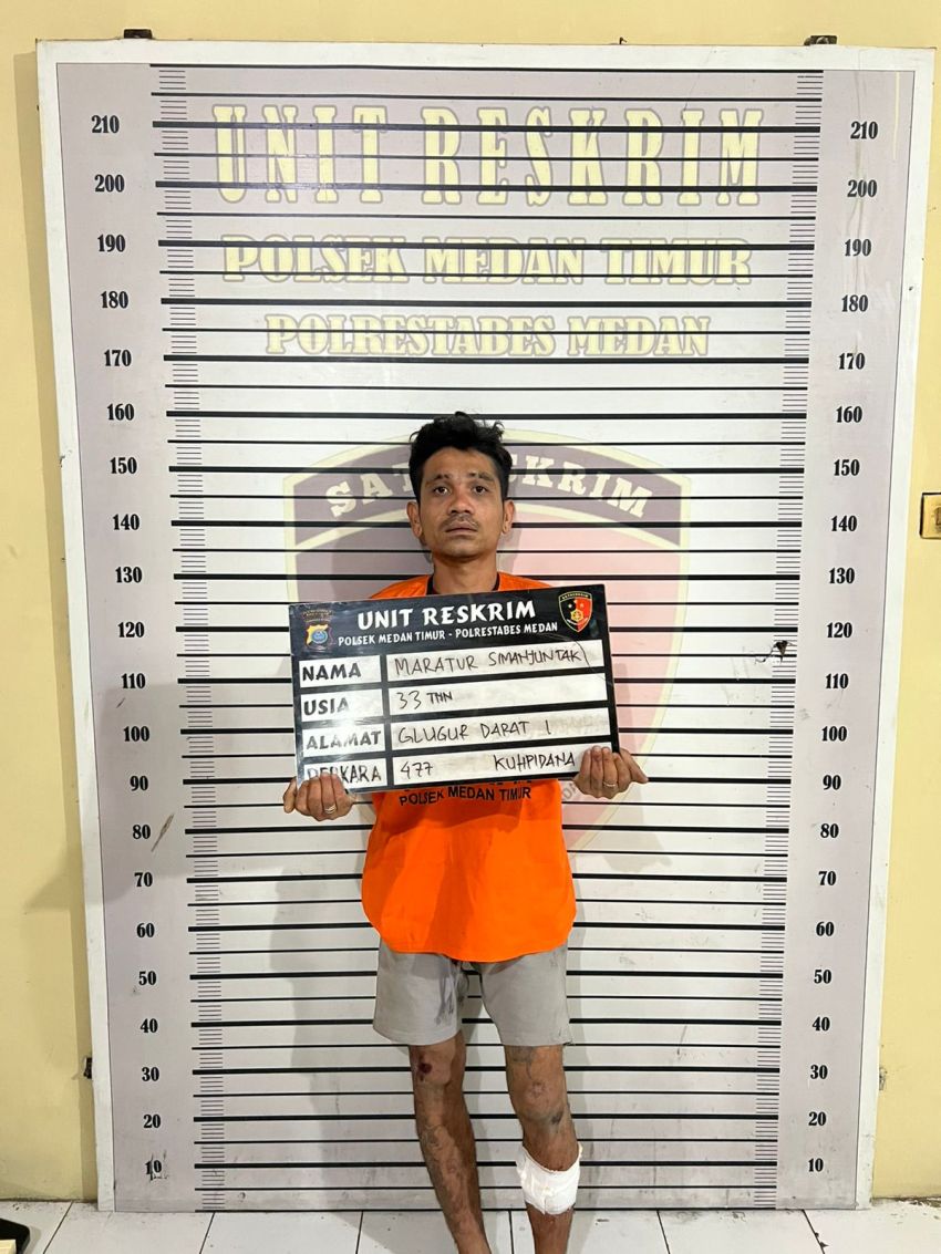 Polsek Medan Timur Tangkap Residivis Pencurian KDH, Pelaku Ditembak