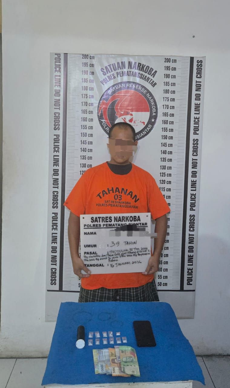 Sat Resnarkoba Polres Pematangsiantar Ungkap 11 Paket Sabu, Seorang Residivis Ditangkap
